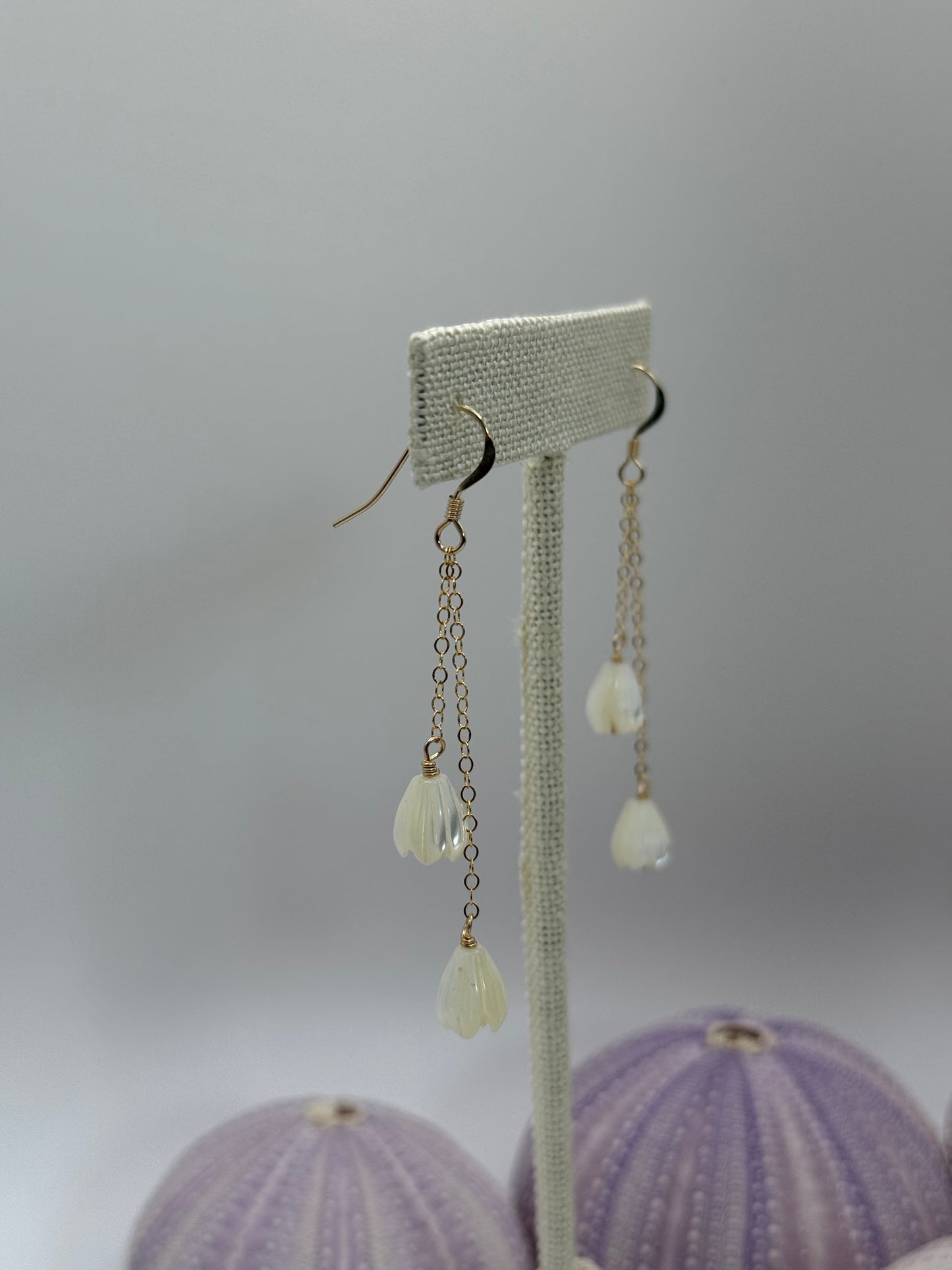 Double Pikake Dangle Earrings