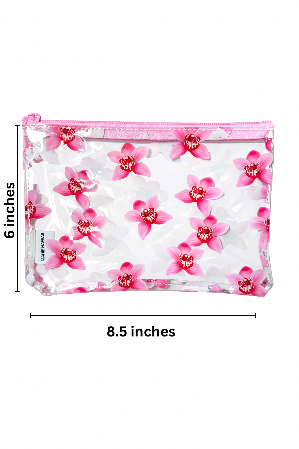 Pink Orchid Clear Zip Pouch
