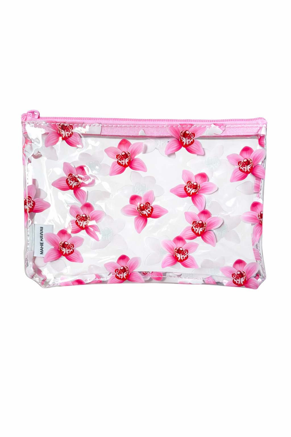 Pink Orchid Clear Zip Pouch