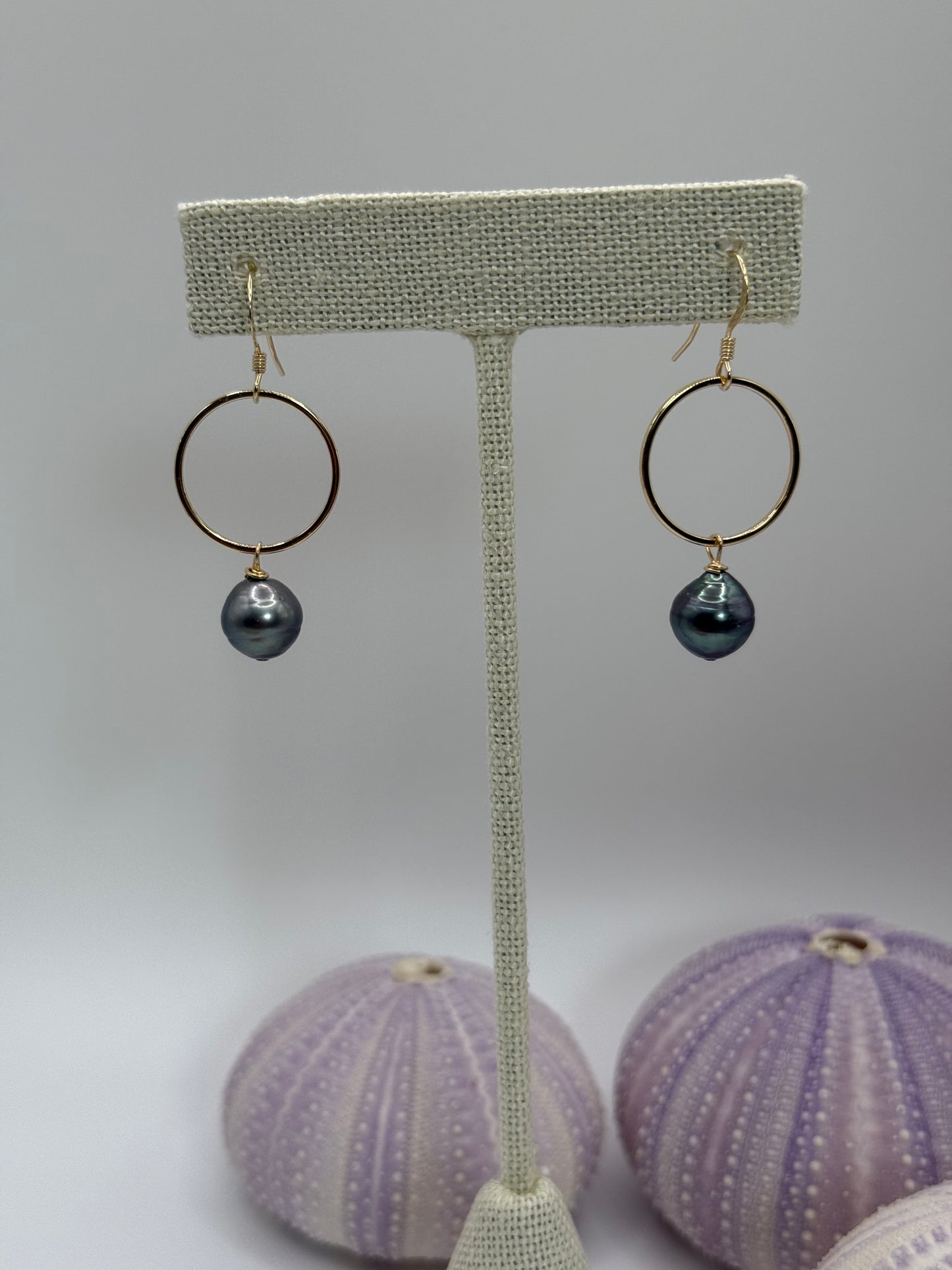 Tahitian Pearl Hoop Earrings