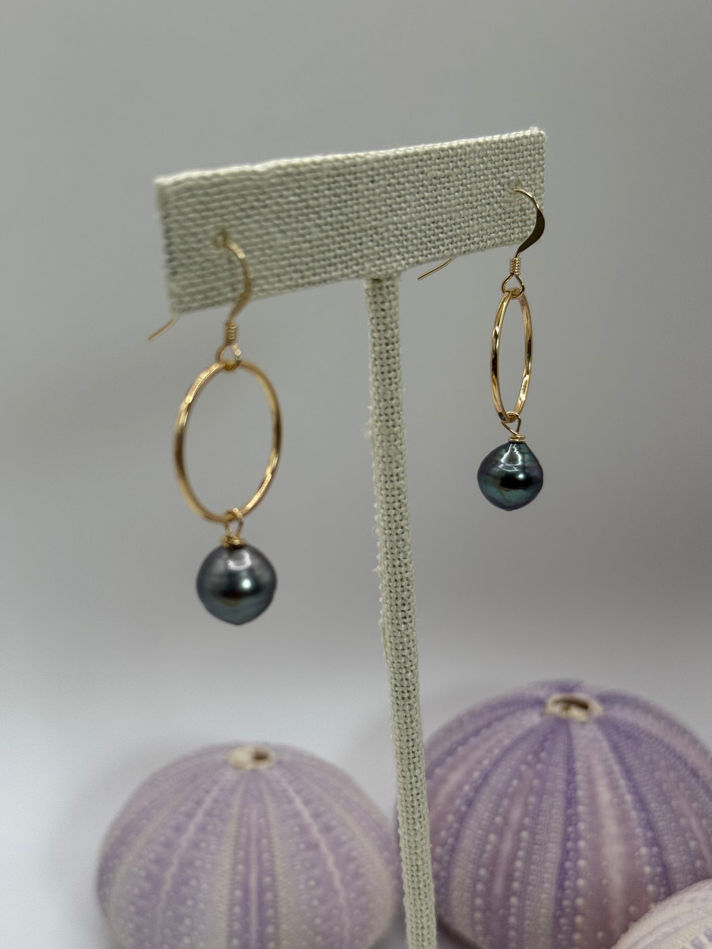 Tahitian Pearl Hoop Earrings