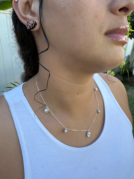 Floating Keshi Pearl Necklace