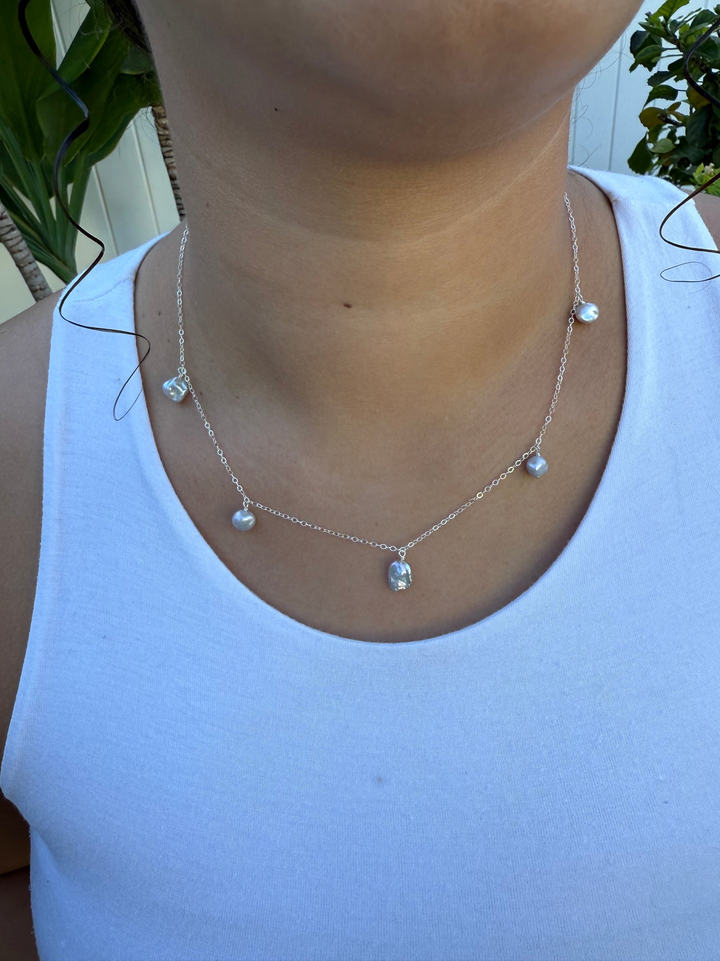 Floating Keshi Pearl Necklace