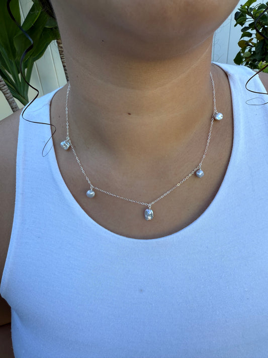 Floating Keshi Pearl Necklace