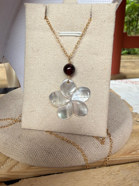 Birthstone Plumeria Necklace